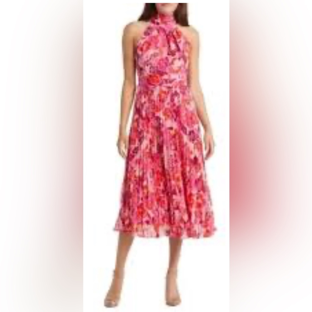Eliza J Vibrant Floral Maxi Dress in Pink and Red
